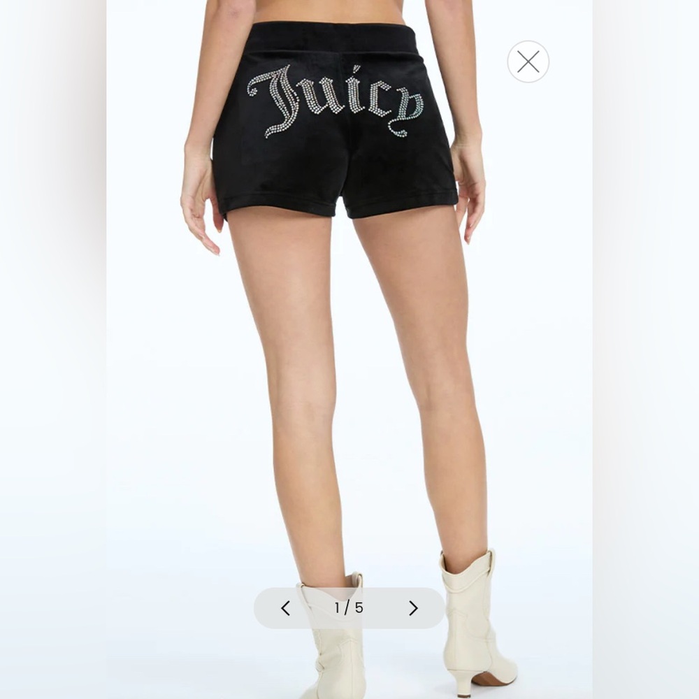Juicy Couture Big Bling Velour Booty Shorts
